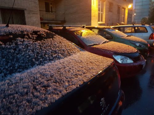 петербург снег летом